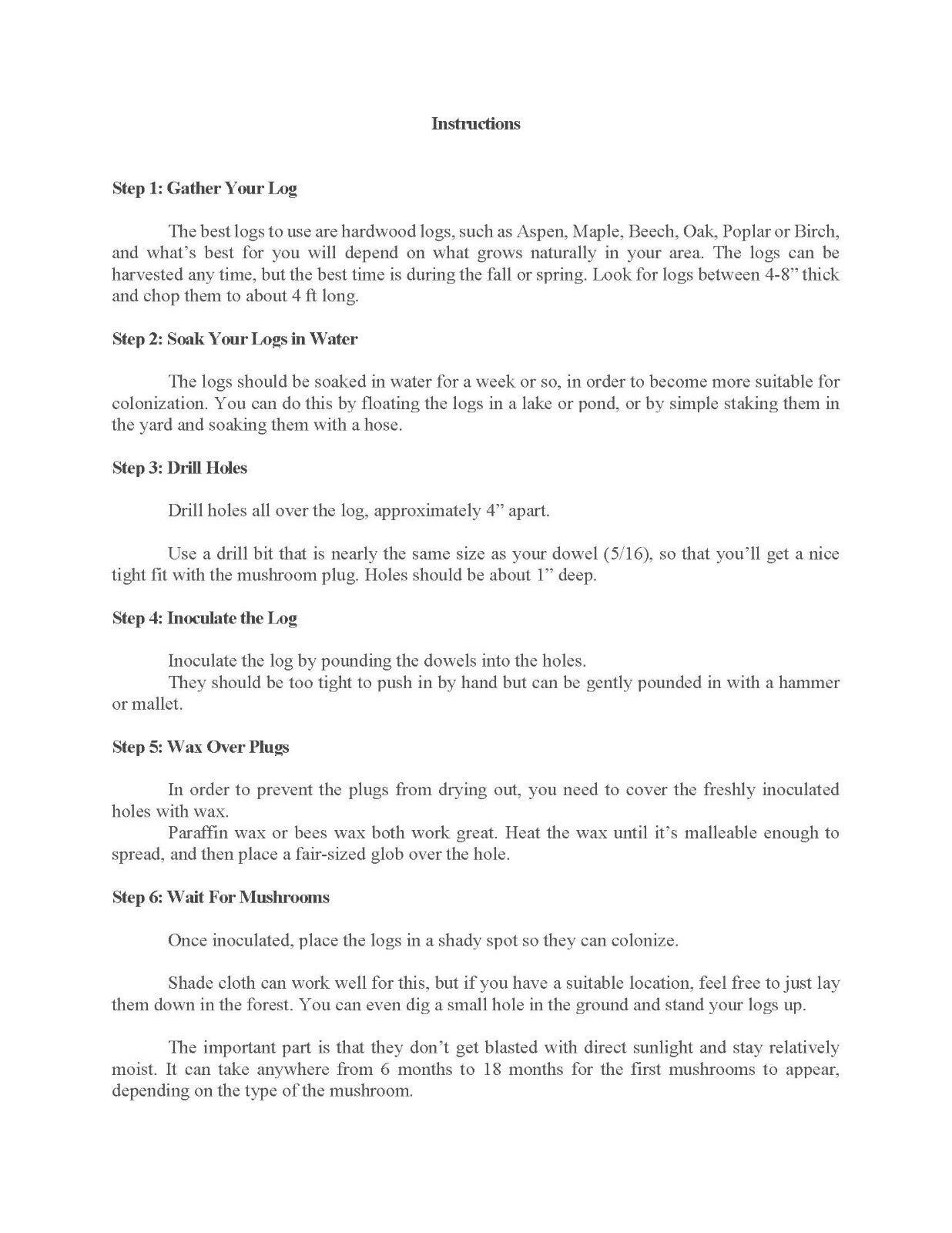 100+ Organic Pearl Oyster Gourmet mushroom Plugs