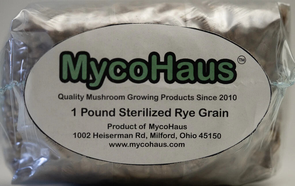 12 x One Pound Sterilized Rye Grain Bags with Injection Ports Mushroom Substrate